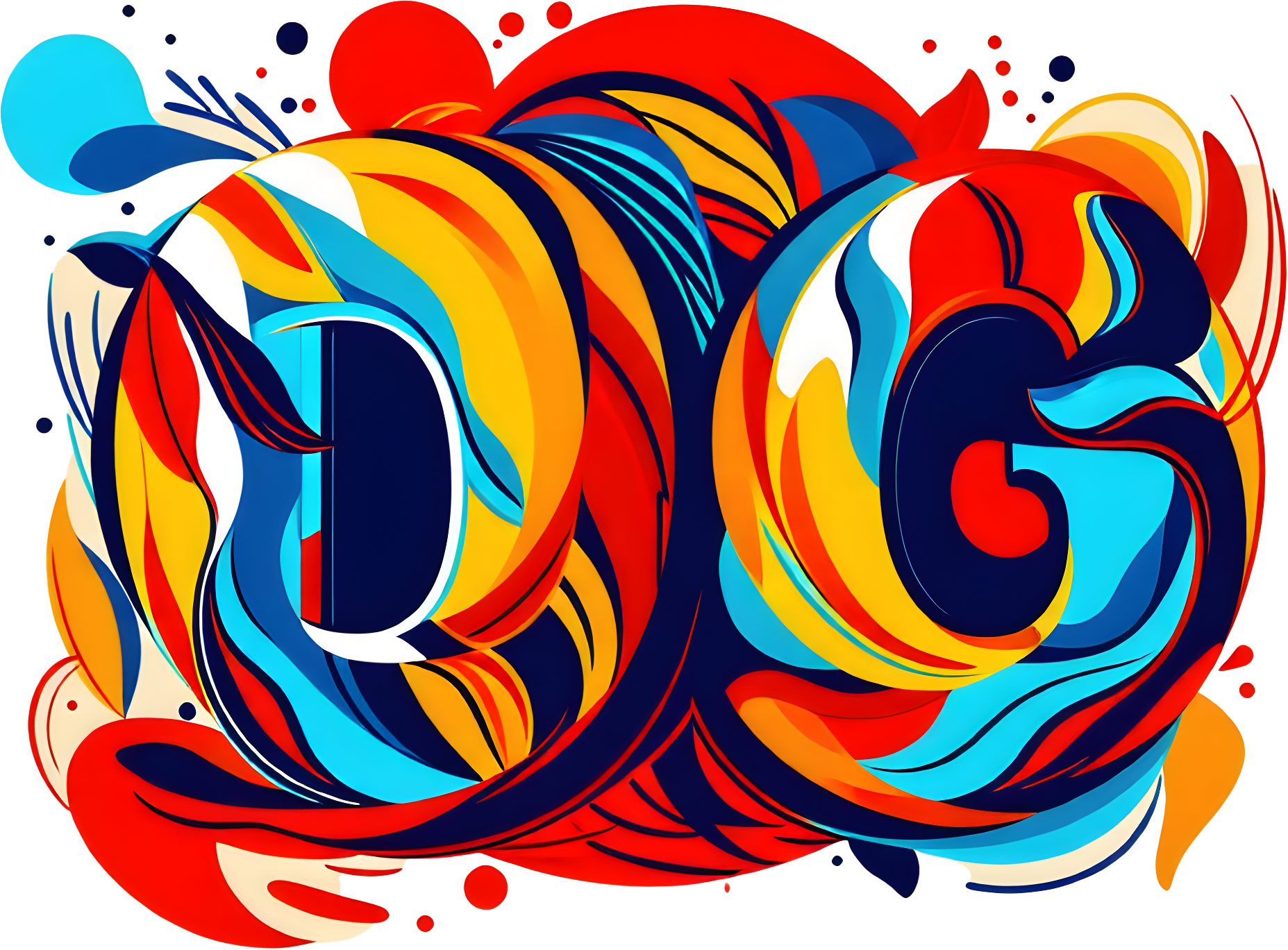 Colorful site logo showing the letters DG